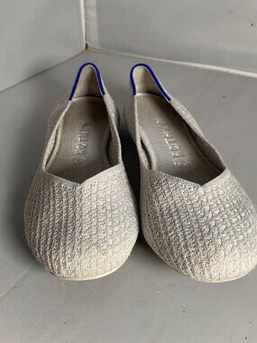 Rothys Round Toe Salt Honeycomb Ballet Flat 9.5